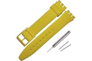 Rihahisy Correa de reloj de goma de silicona ultrafina de 16 mm para Swatch