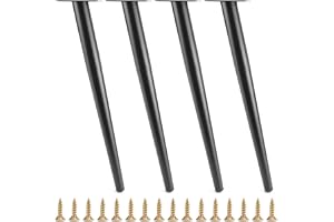 QWORK® Set med 4 sneda koniska bordsben på 40 cm – möbelben av stål med reptåliga lock för soffbord, nattduksbord, skåp, stol