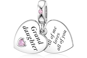 Dalaran Sterling Silver Heart Charm for Pandora Mum, Sister, Daughter, Wife - Family Dangle Charm