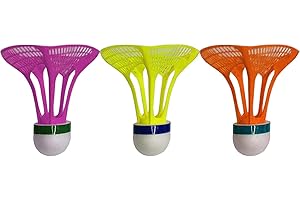 Skrskr Air Badminton Shuttlecock, Multi Colour Plastic & Nylon Shuttle Wind Resistant Air Badminton, New Outdoor Game Tube Of 3 Outdoor Airshuttle