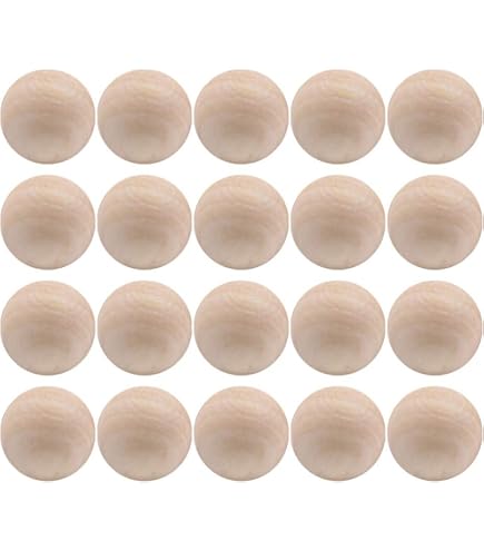 HTN - 100 % Perle In Legno Naturali Da 20 Mm Di Diametro Perline Di Distanziatori Sciolti