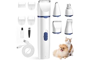 Airminti 4in1 Tosatrice per Cani Professionale, Tosatrice per Gatti, Ricarica USB, Due Regolazioni di Velocità, Adatta per Cani e Gatti di Piccola e Media Taglia