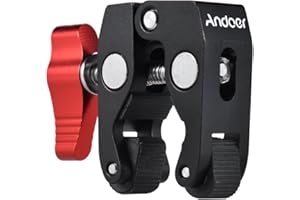 Andoer Super Clamp, Superclamp Stativ Klemme mit mit 1/4" und 3/8" Schraubenloch für DSLR Rig LCD Monitor Studio Licht Kamera Magic Arm