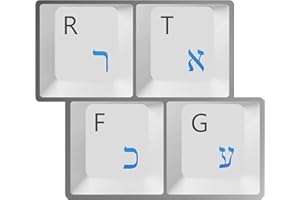 HQRP Tastaturaufkleber Hebräisch transparente laminierte mit Blaue Buchstaben Fuer Standard Laptop Notebook PC Tastaturen