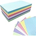 Flash Cards Paper 300Pcs Revision Cards Paper 127 * 76mm Assorted Colours Index Crads Record Cards Ruled Flashcards for Office Working School Learning