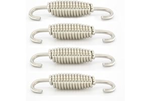 DROTAYARD 4Pcs 55mm Motorcycle Exhaust Pipe Muffler Springs Stainless Steel Scooter Muffler Exhaust Pipe Spring Hooks fits Motorbike Scooter ATV (55mm Silver hooks)