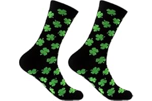 JUFYVO Irish Shamrock Socks Saint Patrick's Day Socks St Patricks Day Funny Irish Socks Clover Lucky Green Socks for Women Men