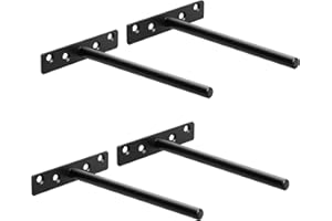 SAYAYO Uchwyt do regału, niewidoczny, czarny, ukryty uchwyt regałowy, unoszący się ze śrubami, do montażu na ścianie, jako dekoracja szafy, meble w kuchni, salonie, 4 sztuki