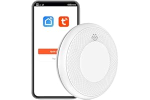 SAFELIVEO Detector de Humo Inteligente Wi-Fi, batería de 10 años con notificación Mediante aplicación, función silenciosa y autoprueba, Compatible con EN 14604, 1 Pieza (Compatible con App Tuya/Smart Life)
