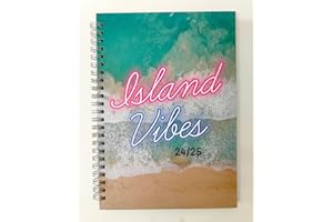 CELINO MAKING YOUR DAY Academic Diary 2024-2025 A5 Week To View Mid Year Spiral Bound School Planner (Island Vibes)