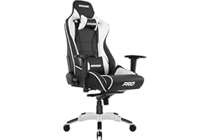 Akracing AK-PRO-WT Sedia da Gioco, In finta pelle, per Pc/Ps4/Xbox/Nintendo, Con Cuscino, Master Pro Bigger Schwarz/Weiß