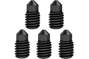 IdeaFormer 5Pcs 0.4mm 3D Drucker Gehärteter Stahl Düse für Bambulab P1P P1S X1 X1C X1E, Extruder Hotend Hardened Steel Nozzle für Bambu Lab