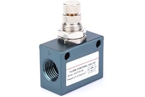 CCYLEZ G1/4 Air Flow Control Valve, ASC200-08 Aluminum Alloy Throttle Valve, 450L/min Flow Rate, in-Line Pneumatic Speed Controller Union Straight