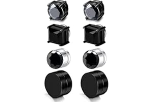 Gojewen Magnetic Earring Studs Women Men Fake Earring Non Piercing Clip on Magnet Jewellery Stainless Steel