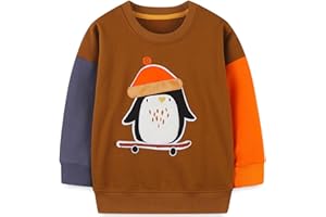 MUJOQE Jungen Sweatshirt Baumwolle Pullover Kinder Warme Langarm Shirt Activewear Tops 1-7 Jahre