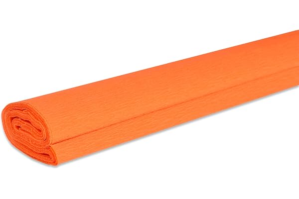 VBS Papier crépon 200cm 32g/qm en papier Décorations travaux floraux Orange
