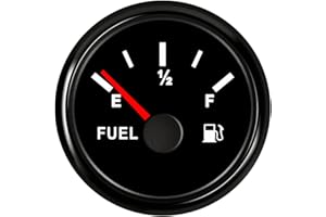 ARTILAURA 0-90 ohm Fuel Gauge 2 inch Boat Fuel Level Gauge Marine Gas Tank Meter for Universal AUTO Car Truck Diesel RV Vehicle (Black)