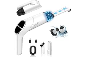 LULUANPING Aspirabriciole Senza Fili, Aspirapolvere Portatile Da 9000 Pa, Mini Aspirapolvere Auto Portatile Leggero Ricaricabile, Aspirapolvere Per Auto Usb Per Peli Di Animali Domestici, Auto, Ufficio (Bianco)