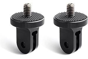 HSU Uchwyt ze stopu aluminium 1/4 cala adapter statywu do Insta360 one X2 X3 X4, Sony, SJCAM, Xiaomi, Xiaoyi i innych kamer sportowych (2 szt.)