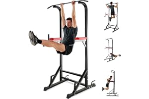 ‎ISE ISE Power Tower Power Town, Multifunktionale Kraftstation mit klappbarer Hantelbank, Klimmzugstation, Liegestützgriffe, Dipstation, max. 120 kg, ideal für Heimfitnessstudio