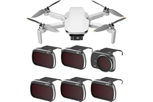 Uvafly Mini filtro 4K, set di filtri per obiettivo fotocamera DJI Mini 4K/Mini 2 SE/Mini SE/Mini 2/Mavic Mini Drone Accessori (CPL/UV/ND8/ND16/ND32/ND64)