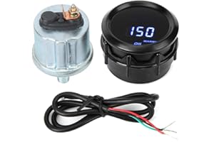 Dingln Digitale Öldruckmanometer 2in 52mm Druckmessgerät 12V 1 / 8NPT 0~150PSI