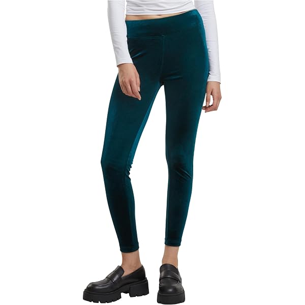 Urban Classics Legging Femme Taille Haute Velours Stretch Scintillant - Confort Et Style Glamour