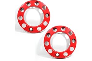 LUPSTY 2 x Cubierta universal para rueda de camiones, tapacubos de plástico, color rojo