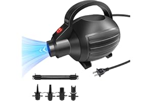 VOFiTNY Air Mattress Pump Track Pump, 600W Air Pump for Inflatables, Electric Pump for Airbed Gymnastics Mat Pool Toy Float Raft Airbed Quick Inflate/Deflate with 4 Nozzles 220V AC