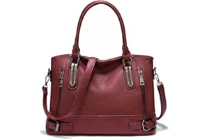 Aileese Handbags and Purses for Women, Top Handle Satchel Crossbody Purse with Adjustable Strap, PU Shoulder Bags for Women Red
