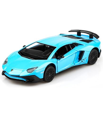 TGRCM-CZ Scala 1/32 compatibile con Lamborghini SI á n FKP37 giocattolo per auto, suono e luce Pull Back Auto in lega di zinco Casting giocattolo per bambini ragazzi ragazze regalo (rosso