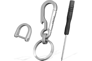UTXN 1 pz portachiavi con moschettone in titanio e 1 pz anelli a D in acciaio inossidabile fibbia moschettone multifunzionale portachiavi portachiavi clip piccolo moschettone clip moschettone chiave