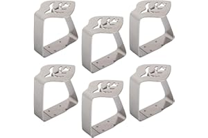 YAAVAAW 6 Pack Outdoor Tablecloth Clips for Thick Tables & Thin Tables - Stainless Steel Tablecloth Holders Clips for Outdoor & Indoor Tables, Table Cover Clips for Picnics,Parties,Weddings,Dinners,Schools