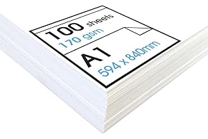 Artway Studio - A1 Kartuschenpapier zum Zeichnen - Ideal für Trockenkunst Anwendungen - 170gsm - A1 (100 Blätter)