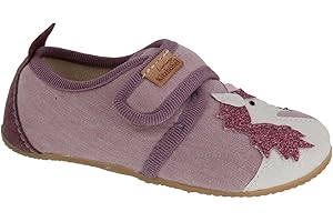 Living Kitzbühel Mädchen Hausschuhe – Einhornzauber mit Glitzer-Applikation, Klettverschluss & Rutschfester Naturkautschuk-Sohle