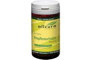 ‎ALLCURA Hopfen-Extrakt Kapseln 90 Stück | Mit Xanthohumol als sekundärer Pflanzenstoff | Hochwertiger Pflanzenextrakt