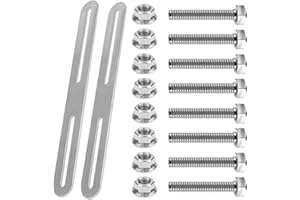 Fiotha Set di Fissaggio per Cassetta Postale per Recinzione, 280 x 24 mm Kit di Fissaggio per Cassette postali su recinzioni o cancelli, Montaggio su Recinzione per Cassette Postali, Argento, 2 pezzi