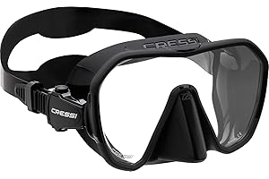 Cressi Maschera subacquea senza cornice per adulti, lente mono, volume interno basso, puro silicone morbido, ZS2: progettata in Italia da Cressi