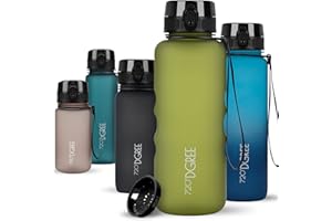720°DGREE Botella de Agua “uberBottle“ +Colador de frutas– 350ml, 500ml, 650ml, 1000ml, 1500ml | Sin BPA, Impermeable, Reutilizable | Ideal para deporte, fitness, universidad, bicicleta, aire libre