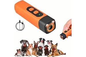 HuaMuDM Anti Bell Gerät Hunde,Ultraschall Hundeabwehr mit 3 Einstellbaren Frequenzen LED-Taschenlampe, Wiederaufladbar Antibell Ultraschall Gerät,für Kleine Große Hunde Innen Außenbereich Hund