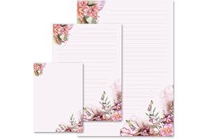 PAPER-MEDIA 50 Sheets Motif Letter Paper! Flower TIME DIN A5 - Flowers & Petals