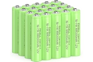 PKCELL 20 sztuk baterii AAA do ponownego ładowania, 300 mAh, akumulator Ni-MH, wstępnie naładowane baterie do ogrodu lampa solarna