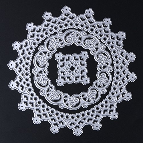 Amazingdeal365 3 X Flower Metall Form Schablonen Schneiden DIY Dekor Sammelalbum Karten Buchzeichen Lesezeichen als Geschenk für Freunde Geburtstag Kinder,Kindergarten Hobby Schule Handarbeit Unterricht usw. Ein tolles Geschenk! - 3