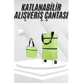 Katlanabilir Tekerlekli Pazar Market &Ccedil;arşı Arabası Market Alışveriş &Ccedil;antası