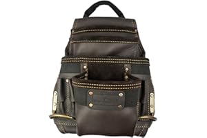 WORKGEARUK Work Gear Uk 10 Pocket Large Tool Pouch in Heavy Duty Split Leather oil-Tan Finish WG-PX27