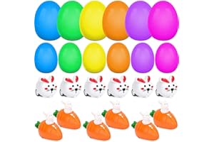 XEERUN 24 Stück Aufziehbare Hasen mit Karotte Set,Lustig Aufziehbare Osterhasen,Oster Hasen Spielzeugauto Kinder,Osterhasen mit Karotten, Perfekt als Ostergeschenk an Ostern für Kinder