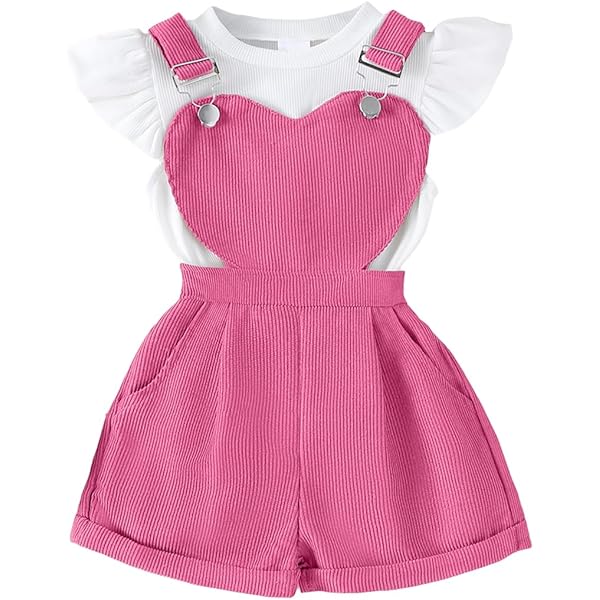Pagliaccetto Neonata Set,Abbigliamento Set per Bambini Estivi Estate Vestiti Outfit Design Regalo Festivo Spiaggia con Bretelle Tenere e Simpatiche Fantasie di 5-14 anni