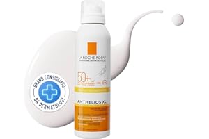 LA ROCHE-POSAY La Roche Posay Anthelios, Spray Corpo Invisibile SPF50+, Per Pelli Sensibili al Sole, Protezione Estrema Anti-UVA e UVB, Resistente ad Acqua, Sabbia e Sudore, Con Glicerina e Acqua Termale, 200 ml
