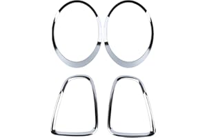BONRYAN Scheinwerferblenden Cover Trim 4pcs Chrom Scheinwerfer Rücklicht Surround Cover Trims Ersatz für Mini R56 R57 R58 R59 Cooper S JCW 2007-2015