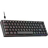 KOORUI 60% Mechanical Gaming Keyboard, Mixed Colors LED Backlit Ultra-Compact 69 Keys, Mini Wired Keyboard with Blue Switch f
